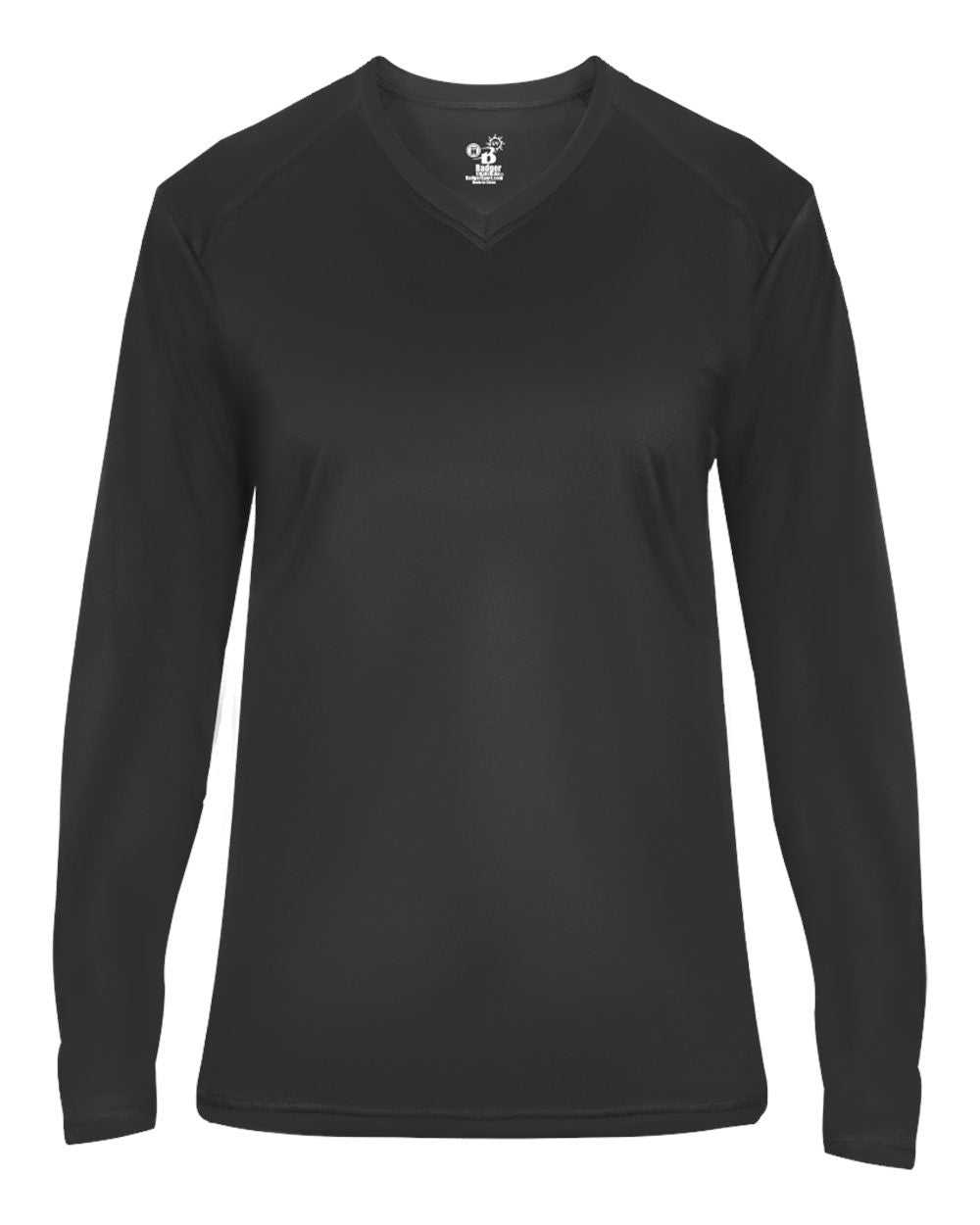 Badger Sport 4064 Ultimate Softlock V-neck Ladies Long Sleeve Tee - Graphite - HIT a Double - 1