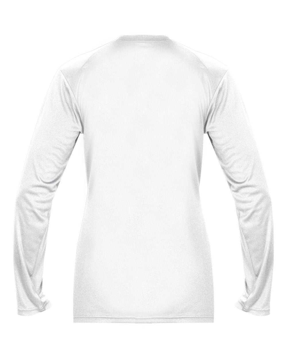 Badger Sport 4064 Ultimate Softlock V-neck Ladies Long Sleeve Tee - White - HIT a Double - 3