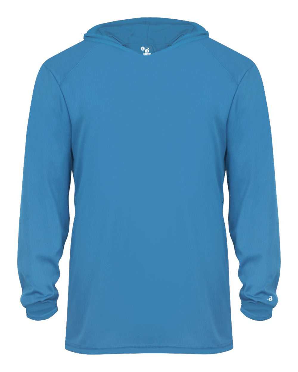 Badger Sport 2105 B-Core Long Sleeve Youth Hoodie Tee - Electric Blue - HIT a Double - 1