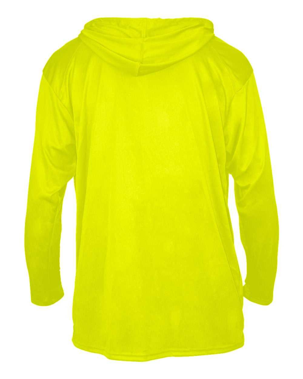 Badger Sport 2105 B-Core Long Sleeve Youth Hoodie Tee - Safety Yellow Green - HIT a Double - 3