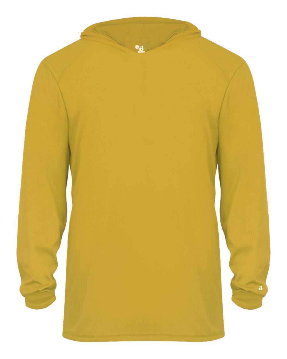 Badger Sport 2105 B-Core Long Sleeve Youth Hoodie Tee - Gold - HIT a Double - 1
