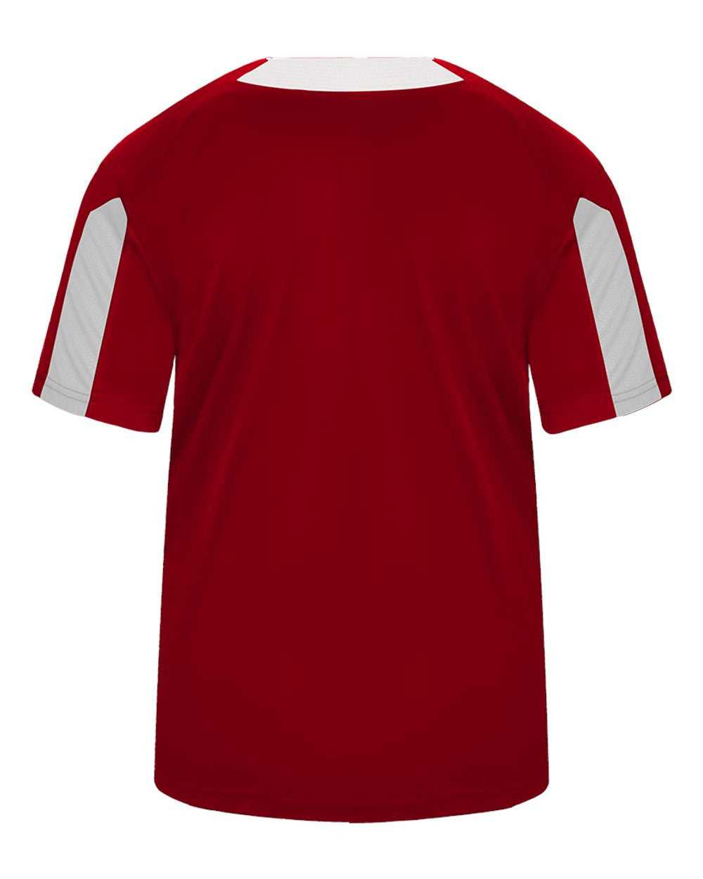 Badger Sport 7976 Striker Placket - Red White - HIT a Double - 3