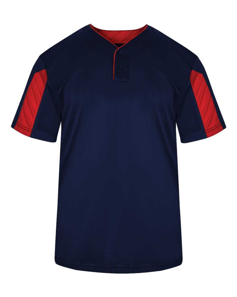 Badger Sport 2976 Youth Striker Badger Sport Placket - Navy Red - HIT a Double - 1
