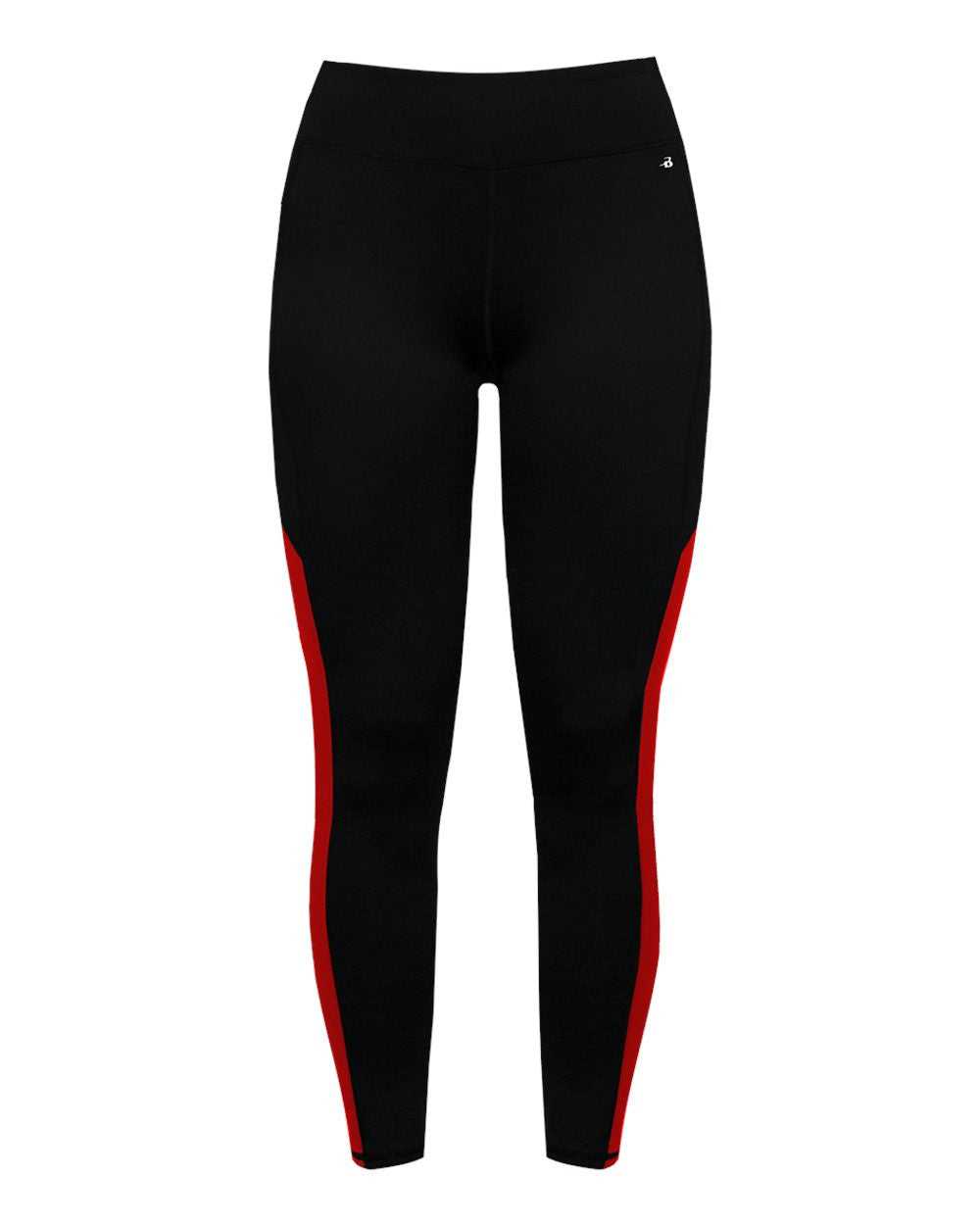 Badger Sport 4637 Panel Ladies Tight - Black Red - HIT a Double - 1