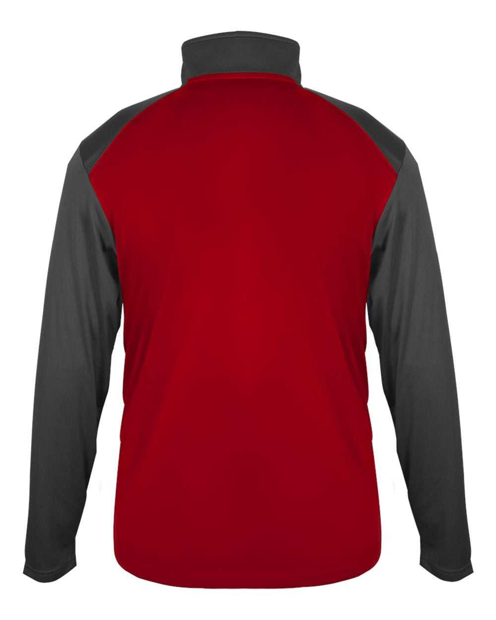 Badger Sport 4006 Ultimate Softlock Sport 1/4 Zip - Red Graphite - HIT a Double - 3