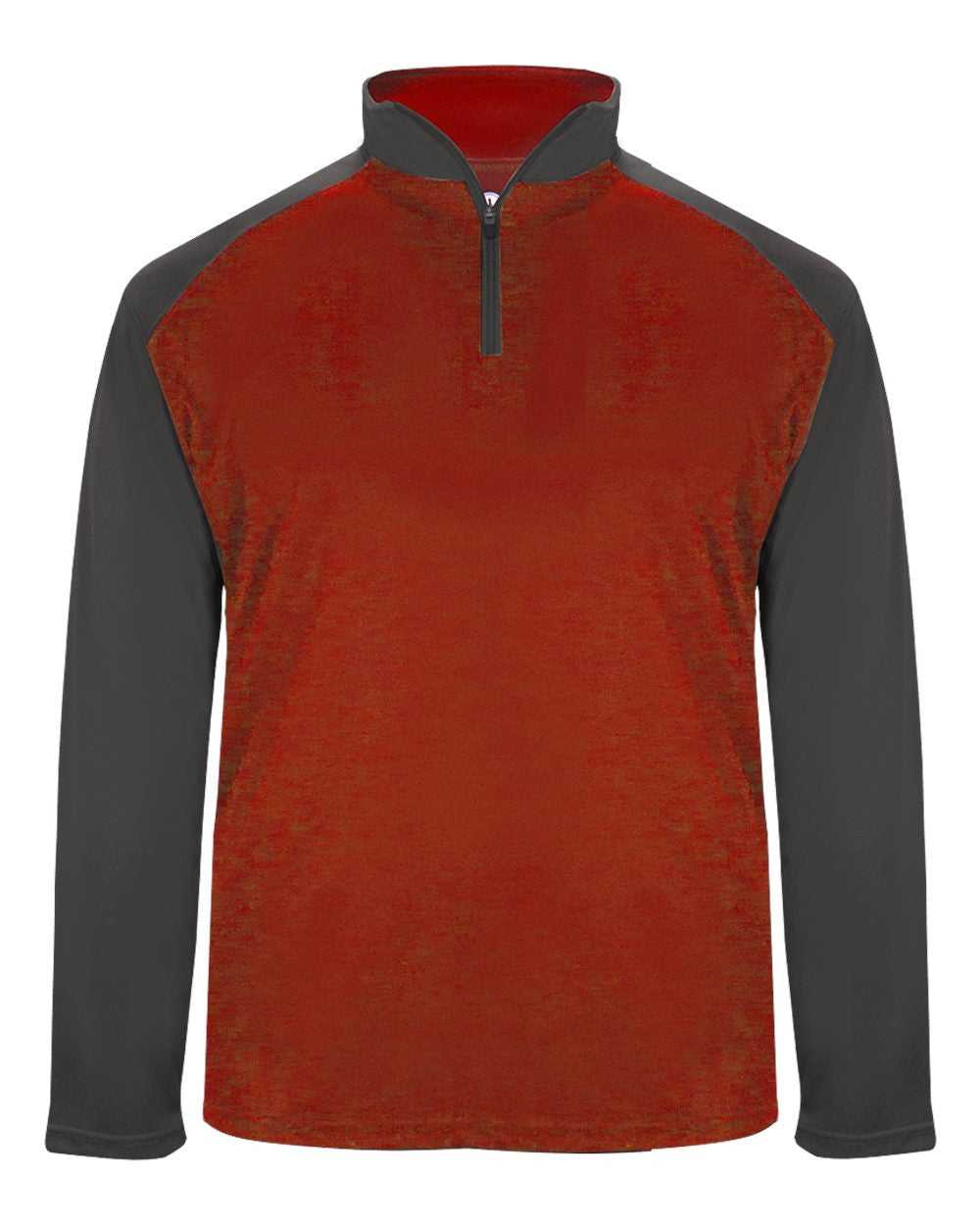 Badger Sport 4006 Ultimate Softlock Sport 1/4 Zip - Red Graphite - HIT a Double - 1