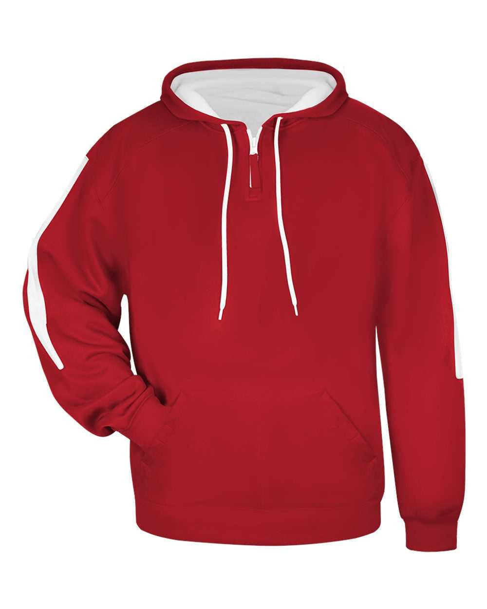 Badger Sport 1456 Sideline Fleece Hoodie - Red White - HIT a Double - 1