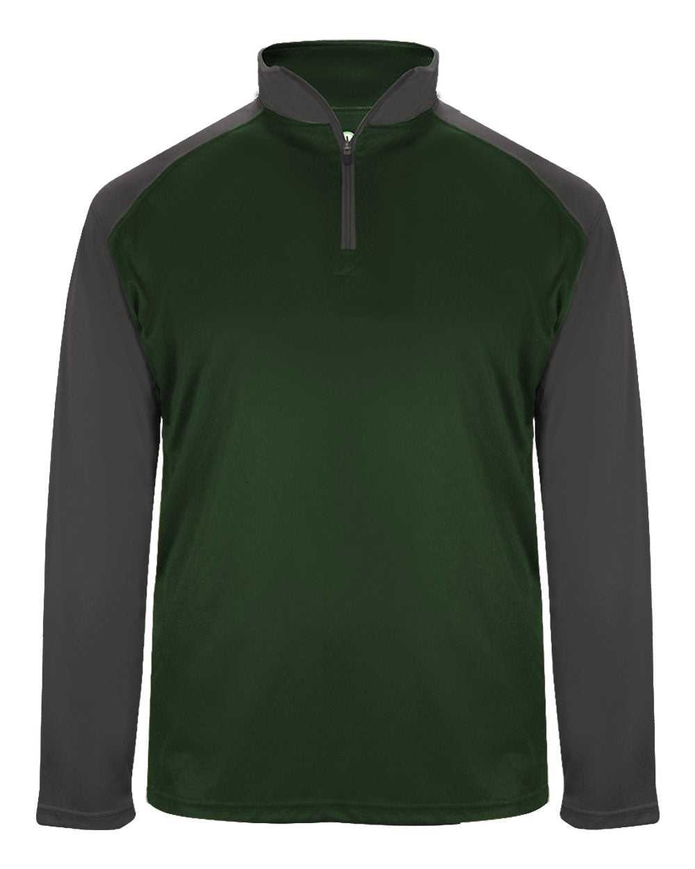 Badger Sport 4006 Ultimate Softlock Sport 1/4 Zip - Forest Graphite - HIT a Double - 1