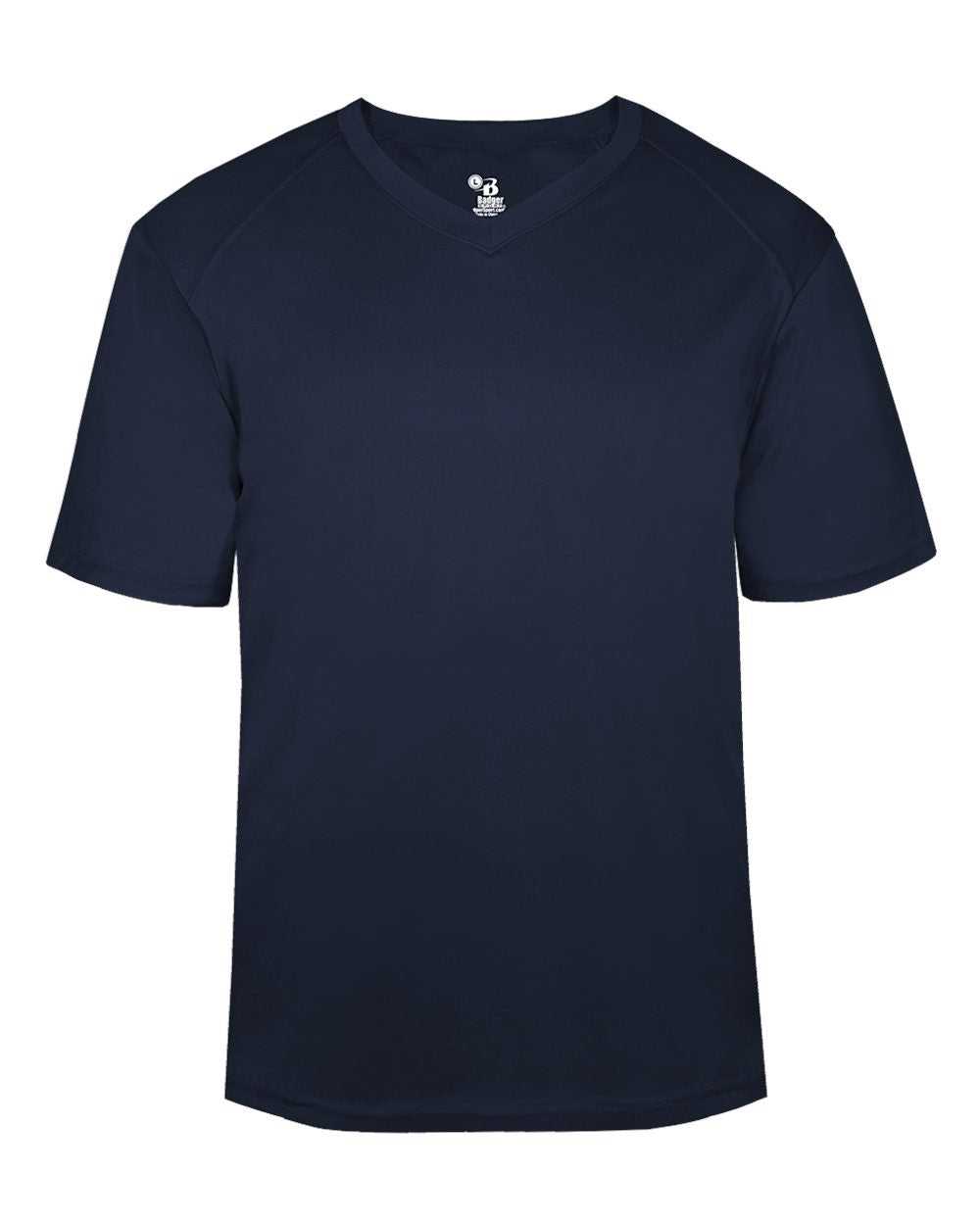 Badger Sport 4124 B-Core V-neck Tee - Navy - HIT a Double - 1