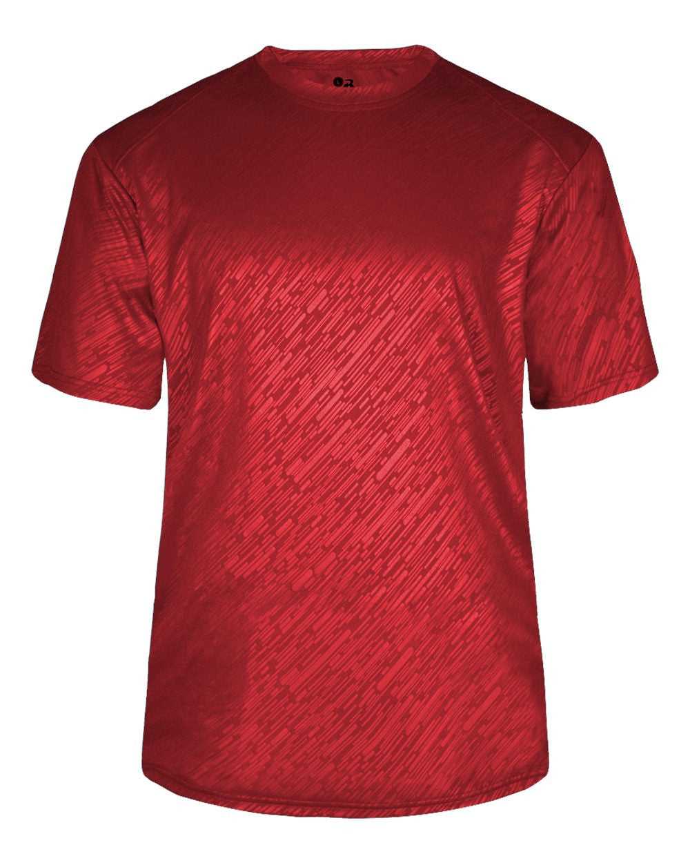 Badger Sport 4131 Line Embossed Tee - Red Line Embossed - HIT a Double - 1