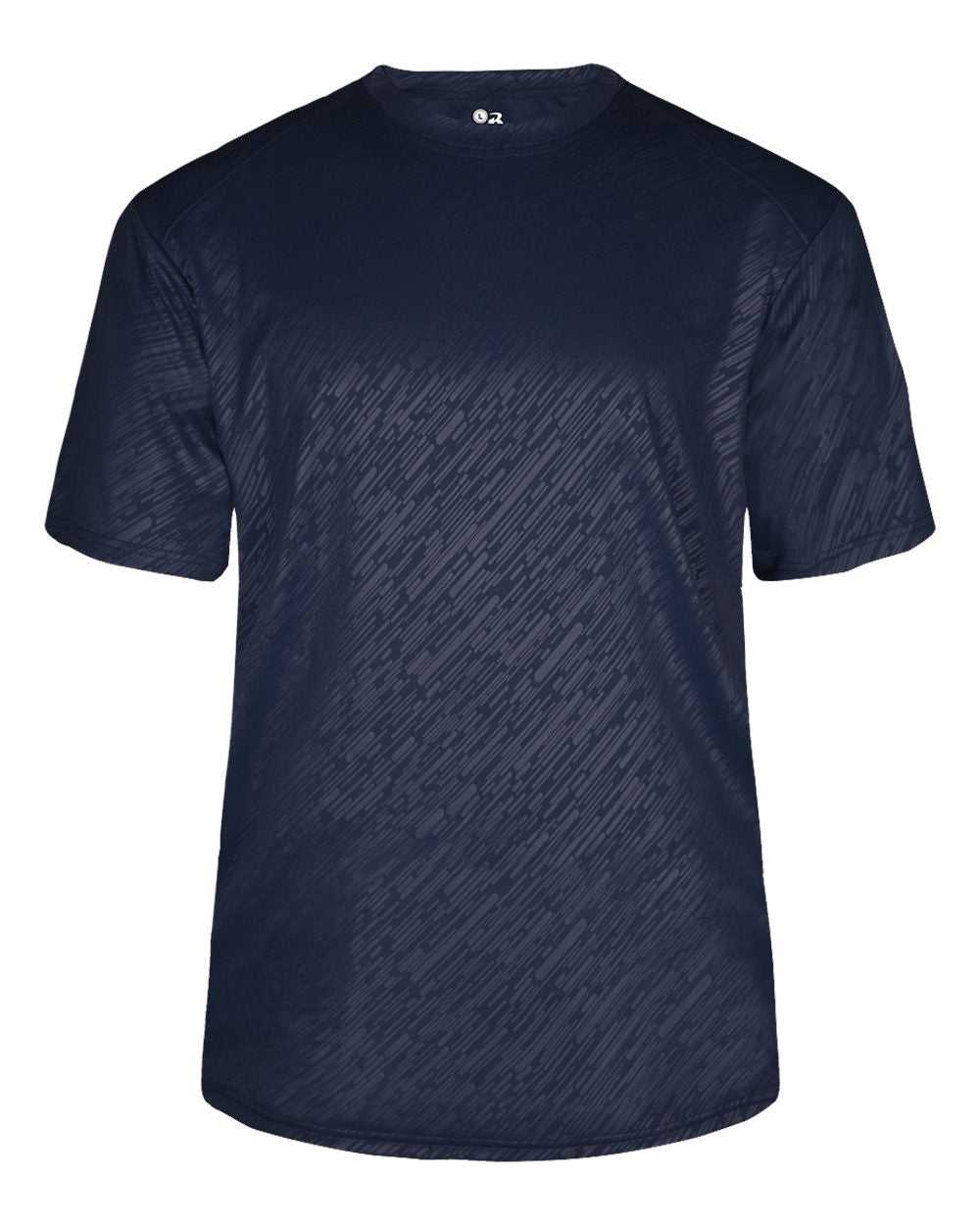 Badger Sport 2131 Youth Line Embossed Tee - Navy Line Embossed - HIT a Double - 1