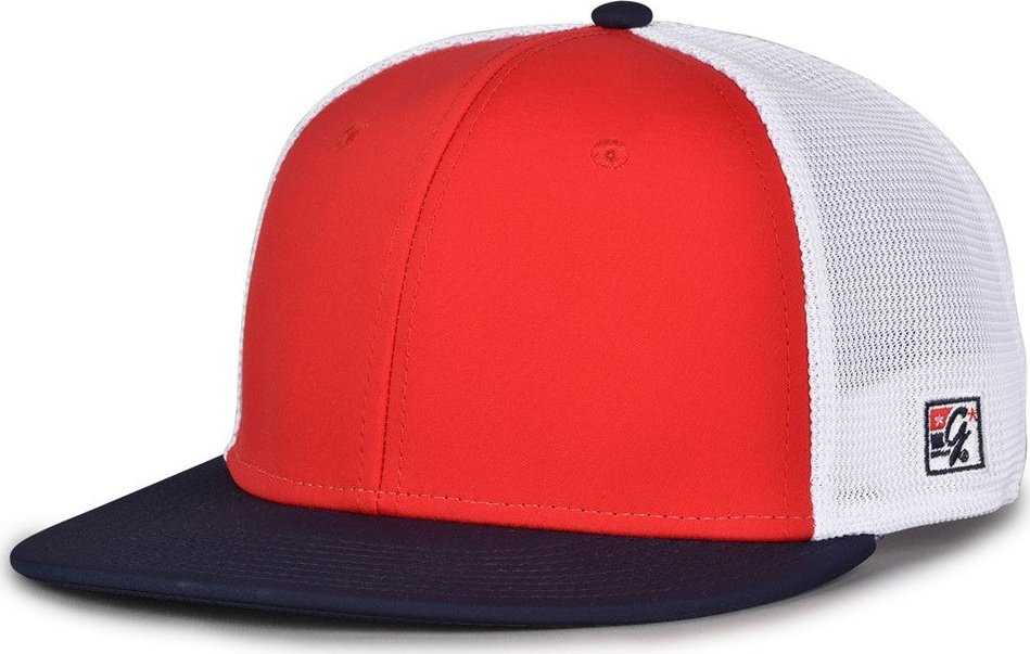 The Game GB437 Diamond Mesh Cap - Red Navy - HIT A Double