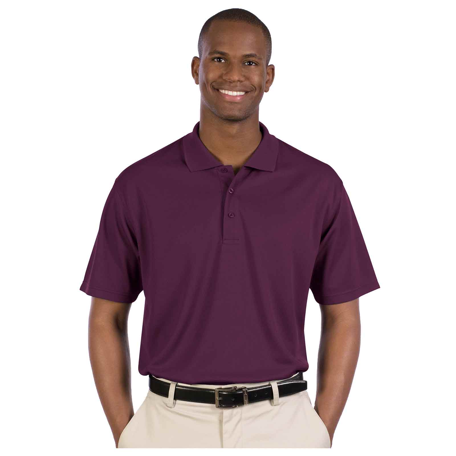 OTTO 601-104 Men's 5.0 oz. Cool Comfort Mesh Sport Shirts - Maroon - HIT a Double - 1