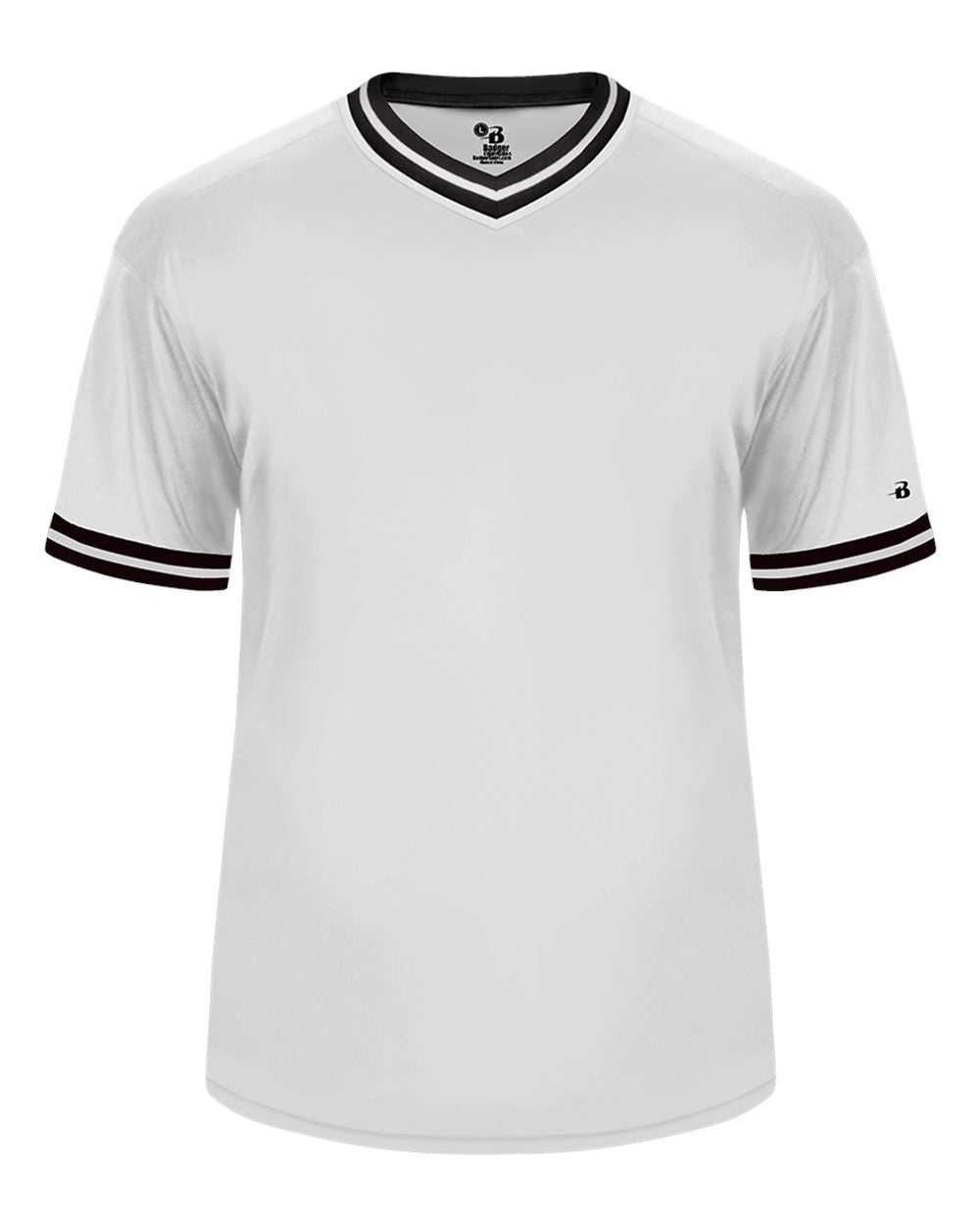 Badger Sport 2974 Vintage Youth Jersey - White Black White - HIT a Double - 1