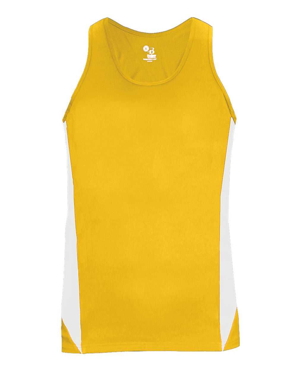 Badger Sport 8967 Stride Ladies Singlet - Gold White - HIT a Double - 1
