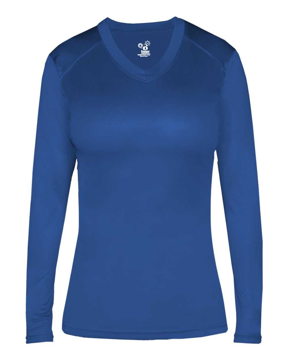 Badger Sport 6464 Ultimate Softlock Fitted Ladies Long Sleeve Tee - Royal - HIT a Double - 1