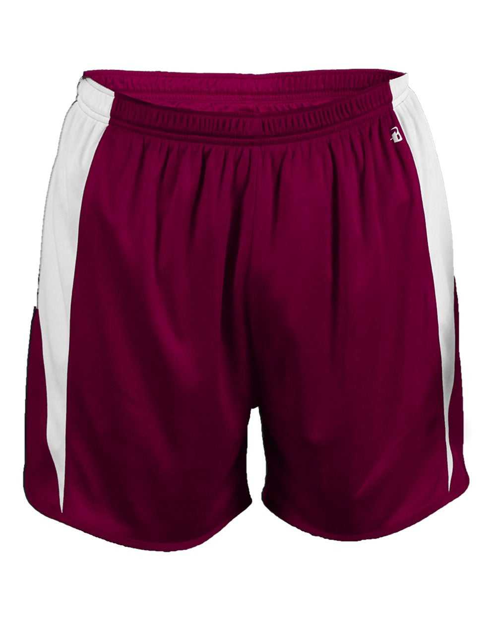 Badger Sport 7273 Stride Short - Maroon White - HIT a Double - 1