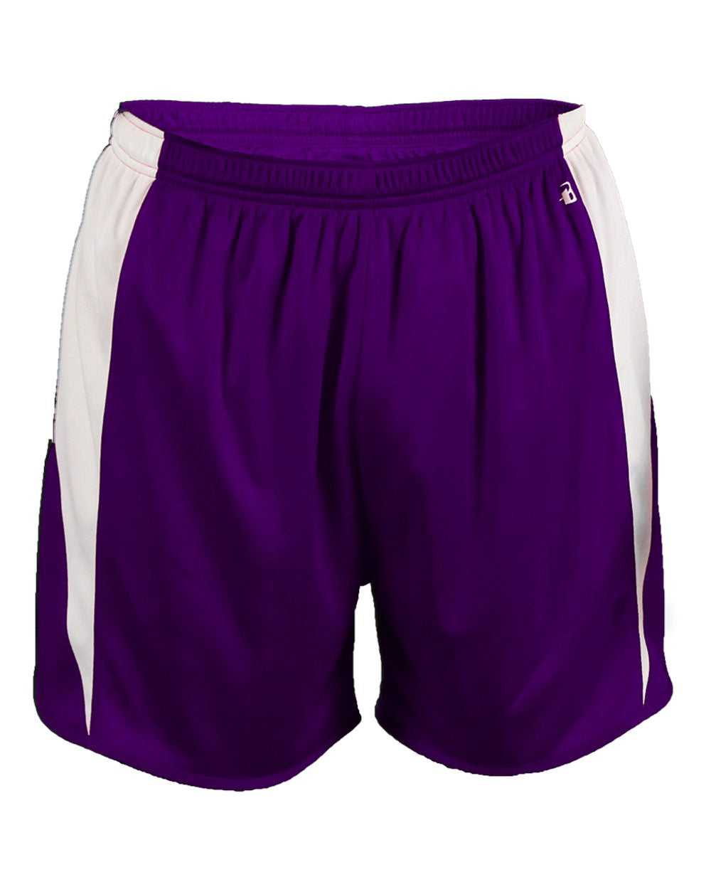 Badger Sport 2273 Stride Youth Short - Purple White - HIT a Double - 1