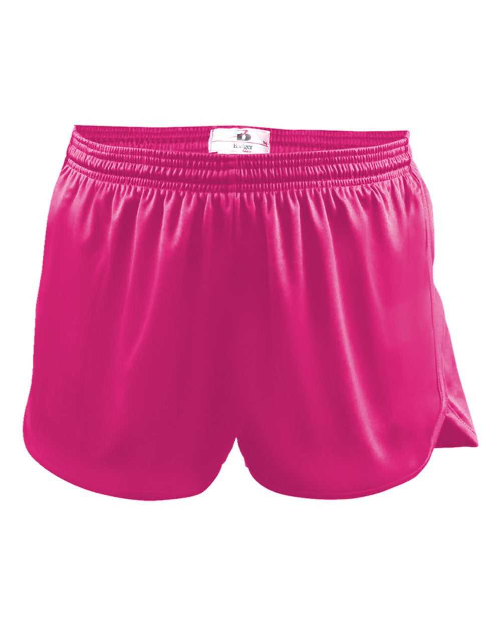 Badger Sport 7278 B-Core Ladies Track Short - Hot Pink - HIT a Double - 1