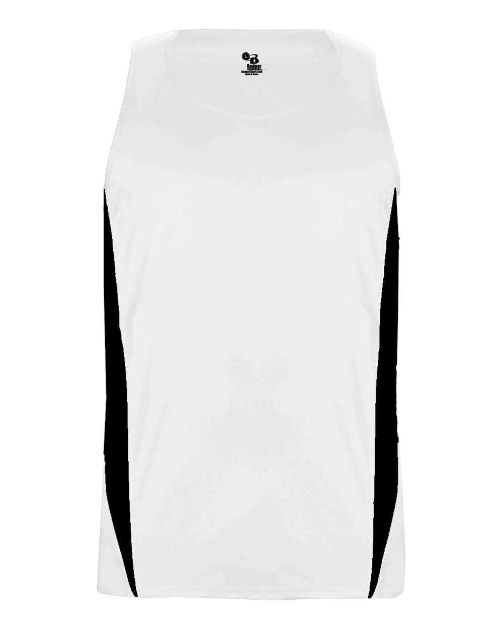 Badger Sport 2667 Stride Youth Singlet - White Black - HIT a Double - 1
