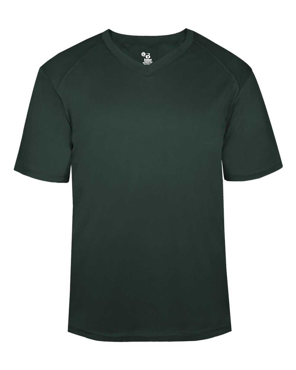 Badger Sport 4124 B-Core V-neck Tee - Forest - HIT a Double - 1