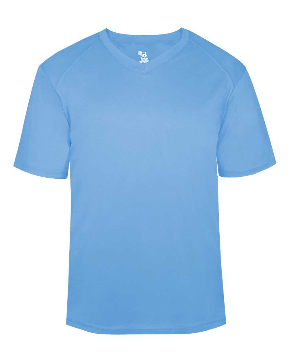 Badger Sport 4124 B-Core V-neck Tee - Columbia Blue - HIT a Double - 1