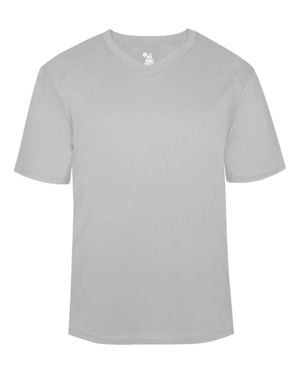 Badger Sport 4124 B-Core V-neck Tee - Silver - HIT a Double - 1