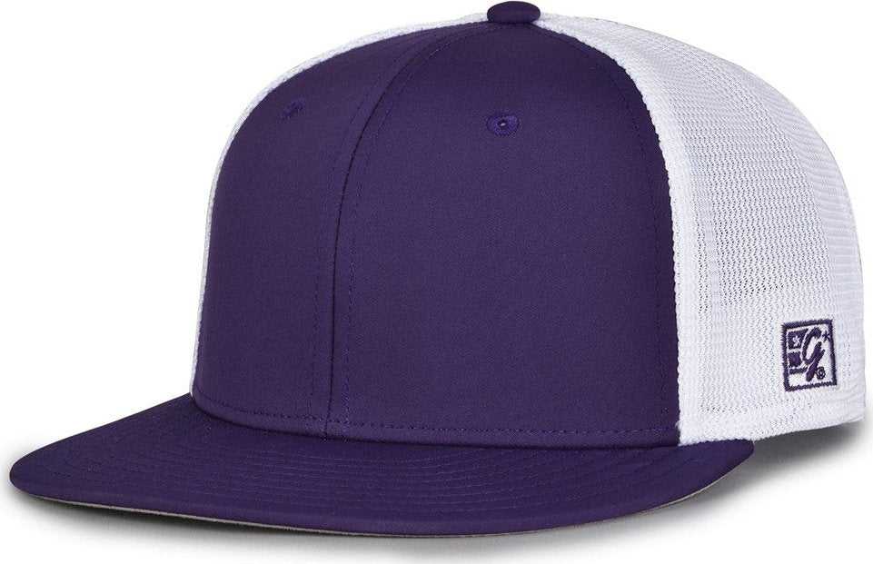 The Game GB437 Diamond Mesh Cap - Purple White - HIT A Double