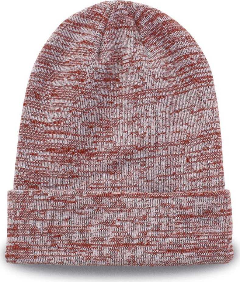 The Game GB449 Athletic Heather Roll Up Beanie - Cardinal - HIT A Double