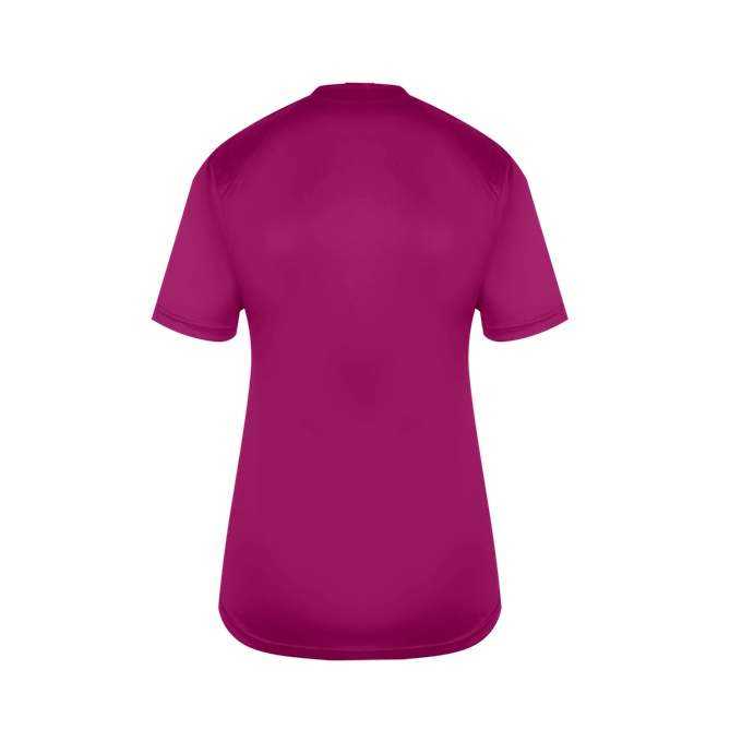 Badger Sport 6462 Ultimate Softlock Fitted Ladies Tee - Hot Pink - HIT a Double - 3