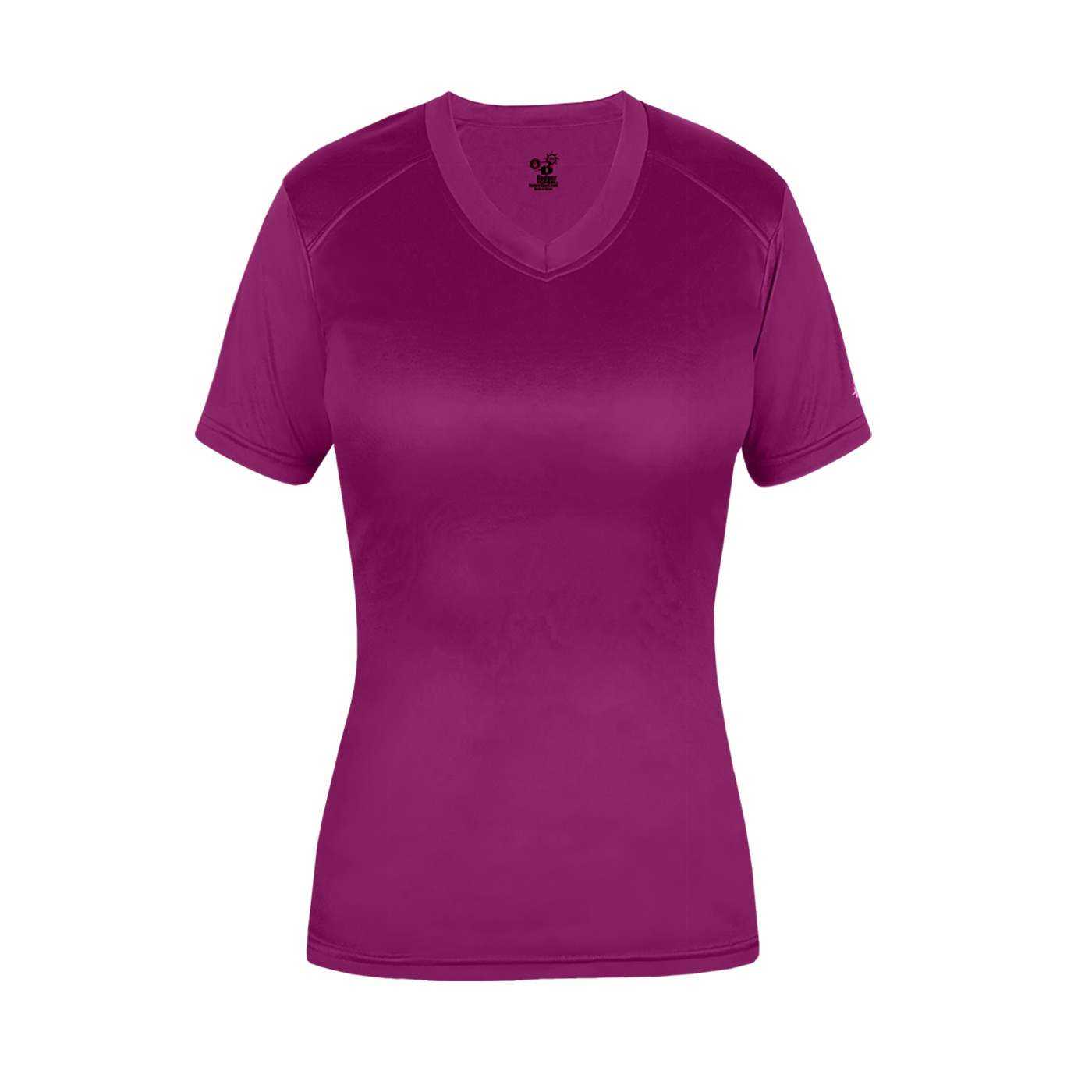 Badger Sport 6462 Ultimate Softlock Fitted Ladies Tee - Hot Pink - HIT a Double - 1