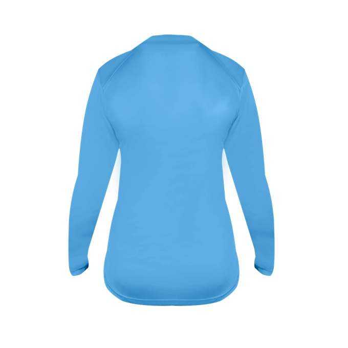 Badger Sport 6464 Ultimate Softlock Fitted Ladies Long Sleeve Tee - Columbia Blue - HIT a Double - 3