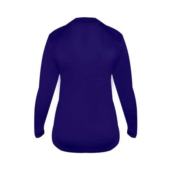Badger Sport 6464 Ultimate Softlock Fitted Ladies Long Sleeve Tee - Purple - HIT a Double - 3