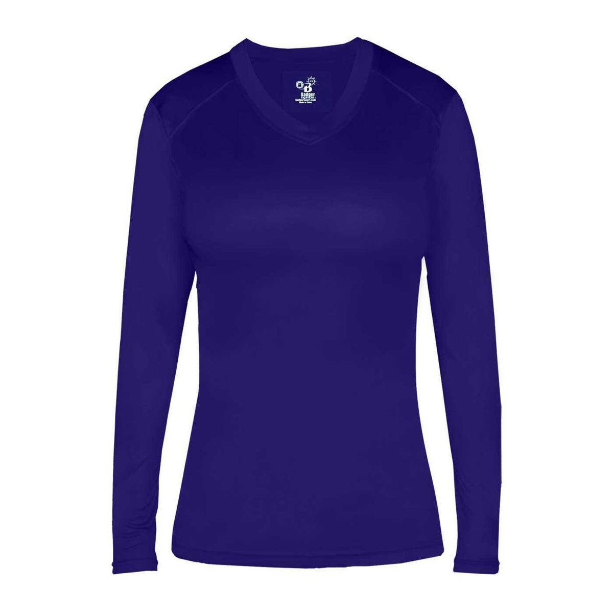 Badger Sport 6464 Ultimate Softlock Fitted Ladies Long Sleeve Tee - Purple - HIT a Double - 1