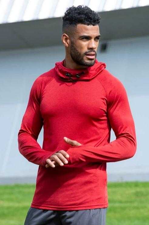 Just Cool JCA037 Mens Cool Cowl Neck Top - Red Melange - HIT a Double