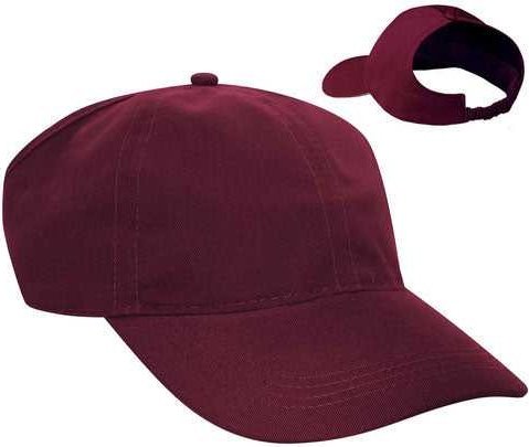 OTTO 69-291 Brushed Cotton Twill Ponytail Low Profile Pro Style Soft Crown Cap - Burgandy Maroon - HIT a Double - 1