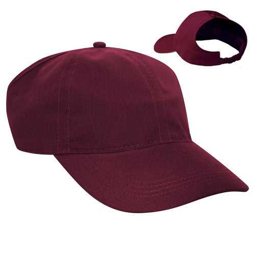 OTTO 69-291 Brushed Cotton Twill Ponytail Low Profile Pro Style Soft Crown Cap - Burgandy Maroon - HIT a Double - 1