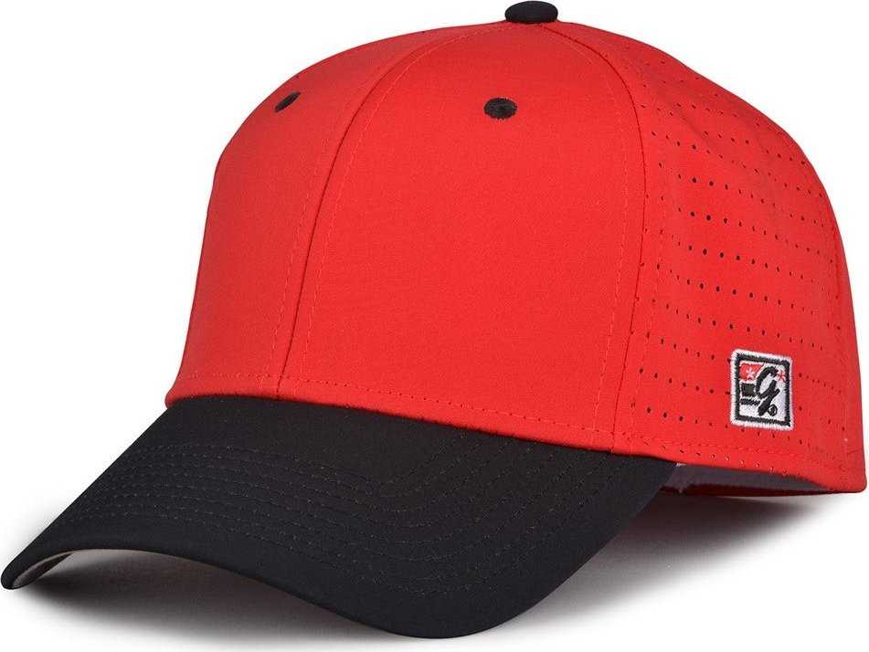 The Game GB904 Precurved Perforated Gamechanger Cap - Red Black - HIT A Double