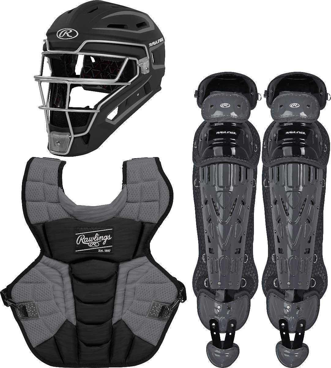 Rawlings 2022 Velo 2.0 Youth Catcher&#39;s Set - Black Graphite - HIT a Double