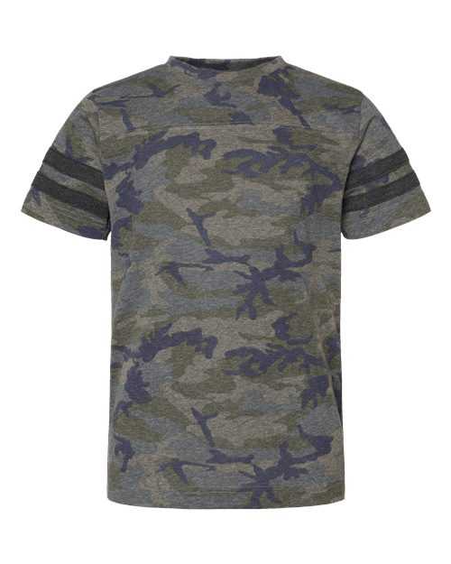 Lat 6137 Youth Football Fine Jersey Tee - Vintage Camo Vintage Smoke - HIT a Double - 1