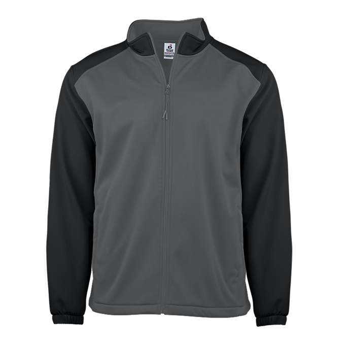 Badger Sport 2650 Soft Shell Sport Youth Jacket - Graphite Black - HIT a Double - 1