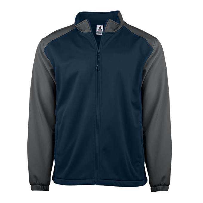 Badger Sport 2650 Soft Shell Sport Youth Jacket - Navy Graphite - HIT a Double - 1