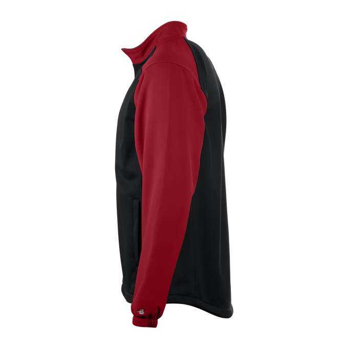 Badger Sport 7650 Sport Soft Shell Jacket - Black Red - HIT a Double - 3