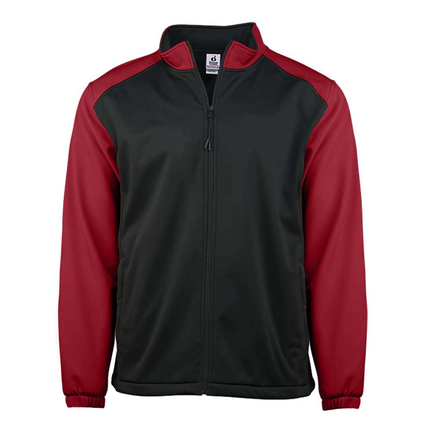 Badger Sport 7651 Soft Shell Sport Women's Jacket - Black Red - HIT a Double - 1