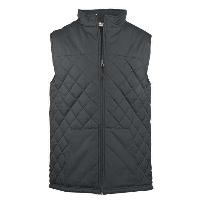 Badger Sport 7666 Quilted Women&#39;s Vest - Graphite - HIT a Double - 1