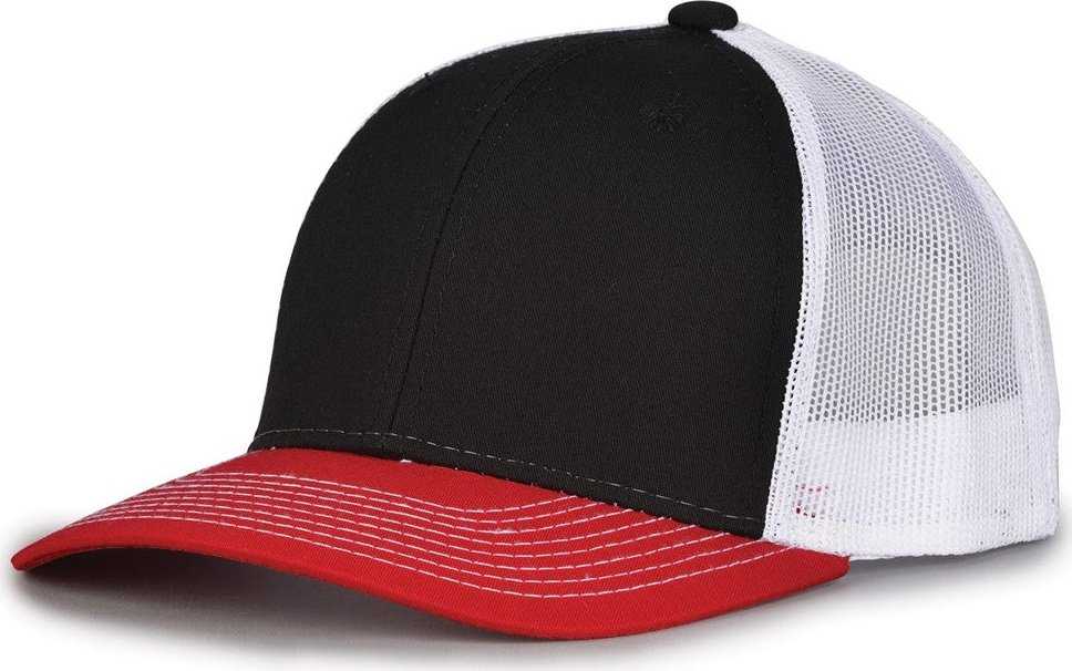 The Game GB452E Everyday Trucker Cap - Black Red - HIT a Double