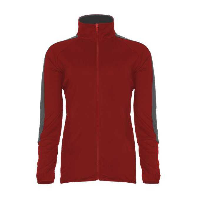 Badger Sport 792100 Blitz Outer-Core Women&#39;s Jacket - Red Graphite - HIT a Double - 1