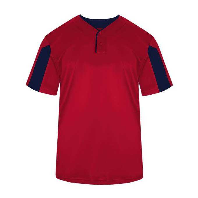 Badger Sport 2976 Youth Striker Badger Sport Placket - Red Navy - HIT a Double - 1
