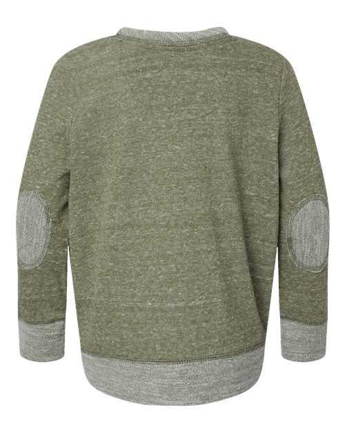 Rabbit Skins 2279 Youth Harborside Mlange French Terry Long Sleeve with Elbow Patches - Military Green Melange - HIT a Double - 2