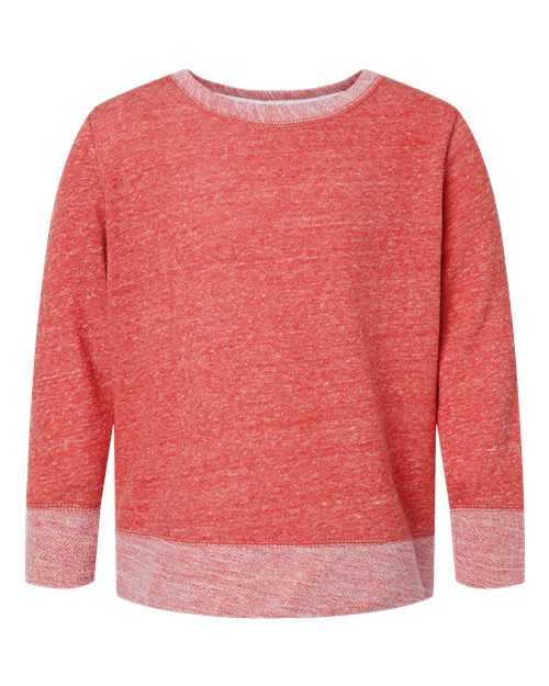 Rabbit Skins 2279 Youth Harborside Mlange French Terry Long Sleeve with Elbow Patches - Red Melange - HIT a Double - 1